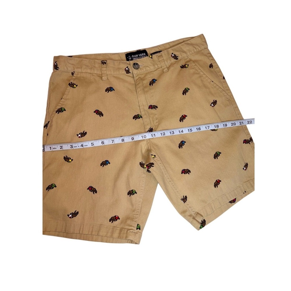 🐻 Men's Raw Yarn Industries Embroidered Chino Bear Shorts 🐻 - Picture 3 of 7